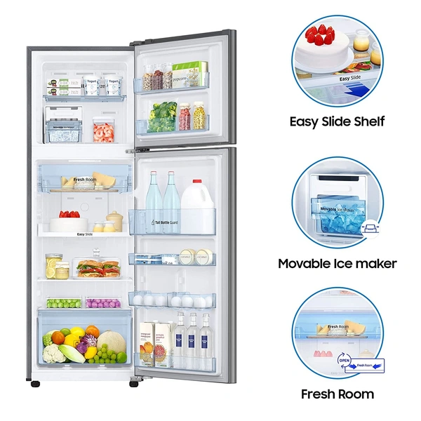 Samsung 275 L 3 Star with Inverter Double Door Refrigerator (RT30T3743S9/HL, Refined Inox, Convertible) - Credit & Debit Card Accepted, 3-5 Days