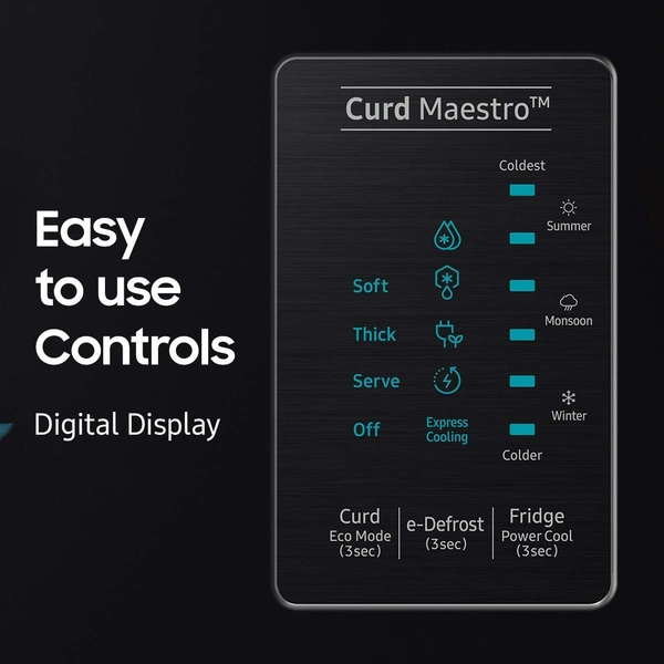 Samsung 220 L 4 Star Inverter Direct Cool Single Door Refrigerator (RR23A2J3XBZ/HL, Midnight Blossom Black, Digi-Touch Cool, Curd Maestro) - Credit & Debit Card Accepted, 3-5 Days