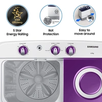 Samsung 6.0 Kg 5 Star Semi-Automatic Top Loading Washing Machine - Credit & Debit Card Accepted, 3-5 Days