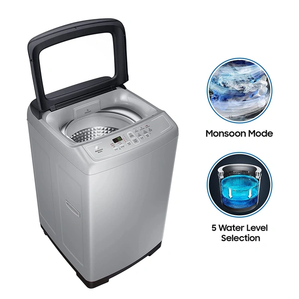 Samsung 6.5 kg Fully-Automatic Top Loading Washing Machine (WA65A4002VS/TL, Imperial Silver, Diamond Drum) - Credit & Debit Card Accepted, 3-5 Days