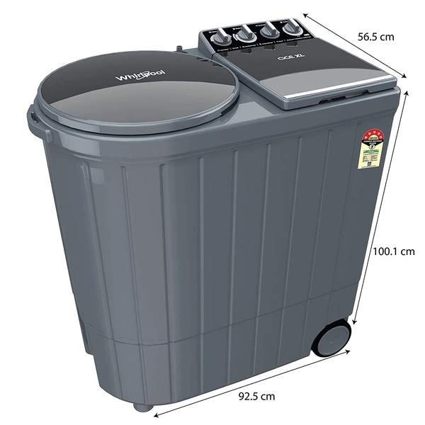 Whirlpool 9 Kg 5 Star Semi-Automatic Top Loading Washing Machine (ACE XL 9, Graphite Grey, 3D Scrub Technology) - Credit & Debit Card Accepted, 3-5 Days