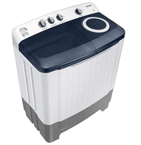Samsung 8.0 Kg Semi-Automatic 5 Star Top Loading Washing Machine (WT80R4200LG/TL, Light Grey, Royal Blue Lid (Transparent), Hexa Storm Pulsator) - Credit & Debit Card Accepted, 3-5 Days