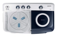 Samsung 8.0 Kg Semi-Automatic 5 Star Top Loading Washing Machine (WT80R4200LG/TL, Light Grey, Royal Blue Lid (Transparent), Hexa Storm Pulsator) - Credit & Debit Card Accepted, 3-5 Days