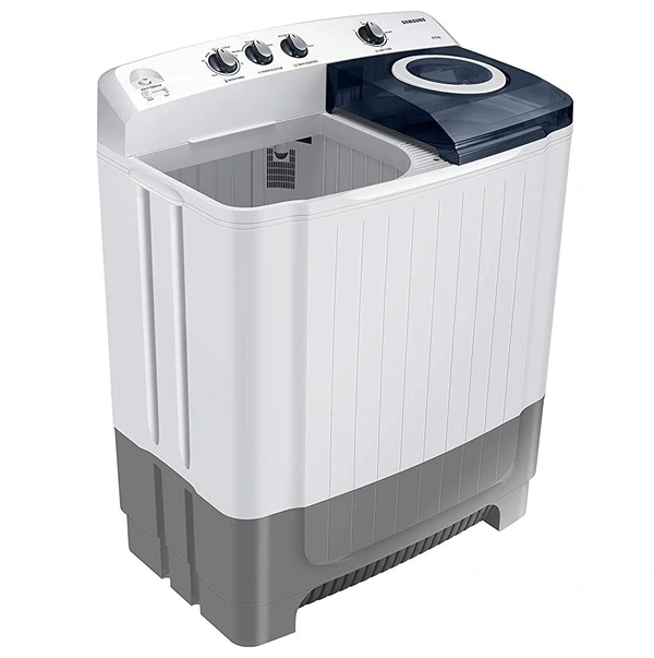 Samsung 8.0 Kg Semi-Automatic 5 Star Top Loading Washing Machine (WT80R4200LG/TL, Light Grey, Royal Blue Lid (Transparent), Hexa Storm Pulsator) - Credit & Debit Card Accepted, 3-5 Days