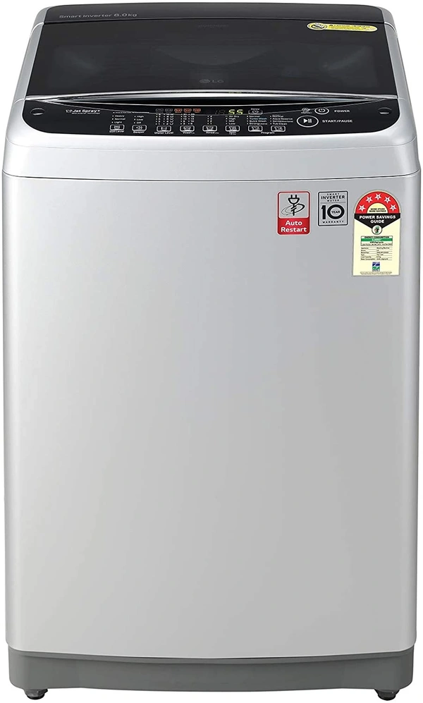 LG 8.0 Kg Inverter Fully-Automatic Top Loading Washing Machine (T80SJSF1Z, Middle Free Silver) - Credit & Debit Card Accepted, 3-5 Days