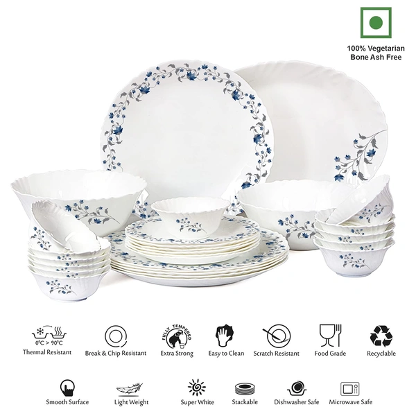 Cello Opalware Imperial Vinea Opalware Dinner Set, 27 Pieces, White - Hiranagar, `, 3-5 Days