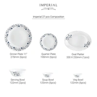 Cello Opalware Imperial Vinea Opalware Dinner Set, 27 Pieces, White - Hiranagar, `, 3-5 Days