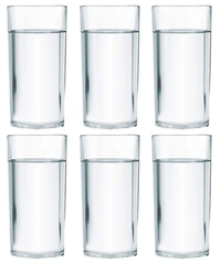 6 Pieces Unbreakable Stylish Transparent Water Glass/Juice Glass/Beer Glass/Wine Glass Plastic Glass Set 250 Ml - Hiranagar, 3-5 Days