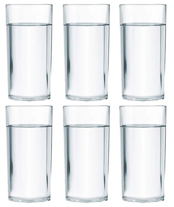 6 Pieces Unbreakable Stylish Transparent Water Glass/Juice Glass/Beer Glass/Wine Glass Plastic Glass Set 250 Ml - Hiranagar, 3-5 Days