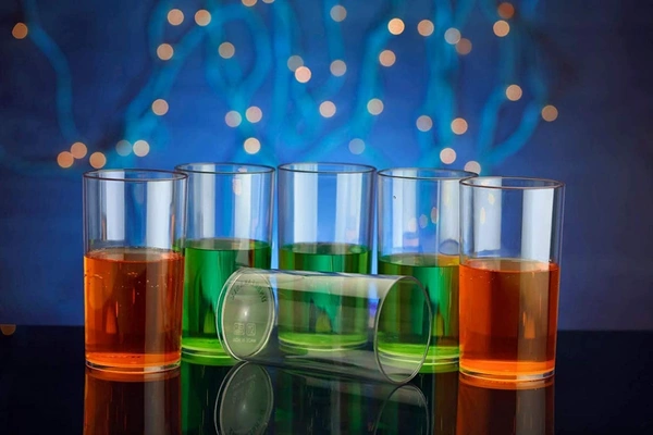 6 Pieces Unbreakable Stylish Transparent Water Glass/Juice Glass/Beer Glass/Wine Glass Plastic Glass Set 250 Ml - Hiranagar, 3-5 Days