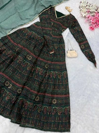 Anarkali Gown Jimmy Organza Silk  - L