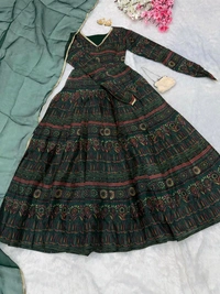 Anarkali Gown Jimmy Organza Silk  - L