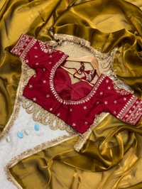 Queen golden Saree Blouse Ready To Wear