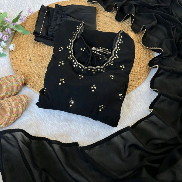 Party Wear Georgette Gown - M