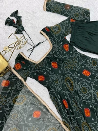 Anarkali Pure Chinon Bandhej  - S