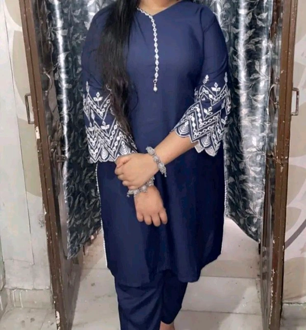 Viscose rayon Kurta With Bottom Wear - S