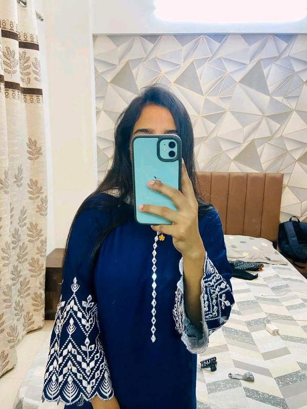 Viscose rayon Kurta With Bottom Wear - Xl