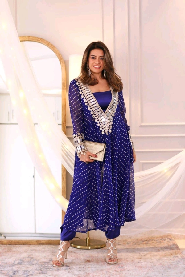 Presenting Beautiful Heavy quality Georgette Fabric designer wear Style Anarkali Style Side Cut Kurti with Chinon - 40