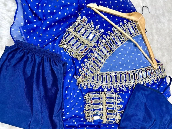 Presenting Beautiful Heavy quality Georgette Fabric designer wear Style Anarkali Style Side Cut Kurti with Chinon - 46