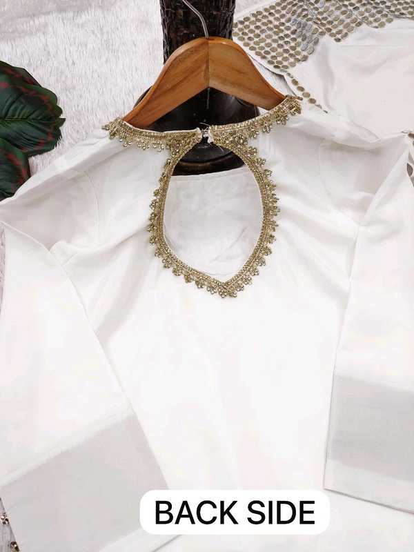 π Top Fabric:- Heavy French Creap With Real Mirror Work With Fancy Lace In Neck With Slvees button - L