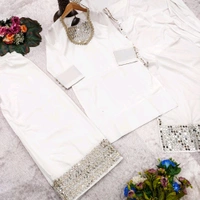 π Top Fabric:- Heavy French Creap With Real Mirror Work With Fancy Lace In Neck With Slvees button - Xl