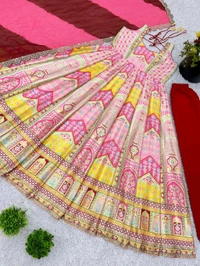 Launching New Designer Party Wear Look Gown, Bottom and Dupatta in Fully Kali Flair With Attached Pad*π₯ - M