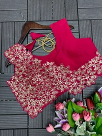 New Super Trending Embroidery cording work ready to wear saree with Embroidery Blouse* - Full Stitched Upto 42