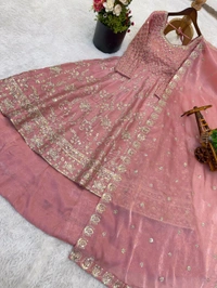 Top Fabrics* :GMY Silk *Heavy Embroidery Sequence Work* With Sleeves
*Top Inner* : Heavy Micro Cotton - M-38