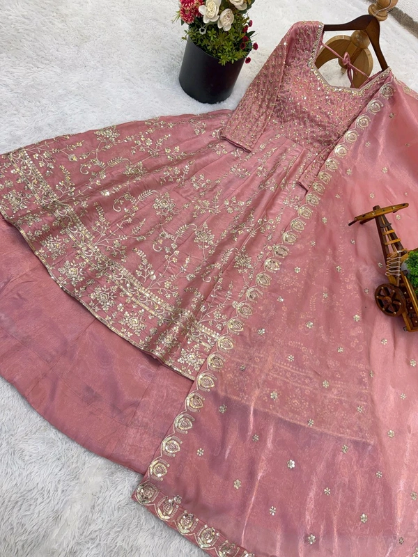 Top Fabrics* :GMY Silk *Heavy Embroidery Sequence Work* With Sleeves
*Top Inner* : Heavy Micro Cotton - M-38