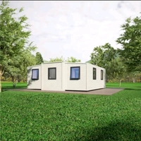 Fully Finished 2 Bedrooms Modular Homes Extended Prefab House Expansion Container House 20ft expandable modular homes - White, 5800*2200*2480MM