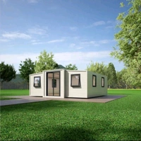 Fully Finished 2 Bedrooms Modular Homes Extended Prefab House Expansion Container House 20ft expandable modular homes - White, 5800*2200*2480MM