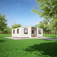Fully Finished 2 Bedrooms Modular Homes Extended Prefab House Expansion Container House 20ft expandable modular homes - White, 5800*2200*2480MM