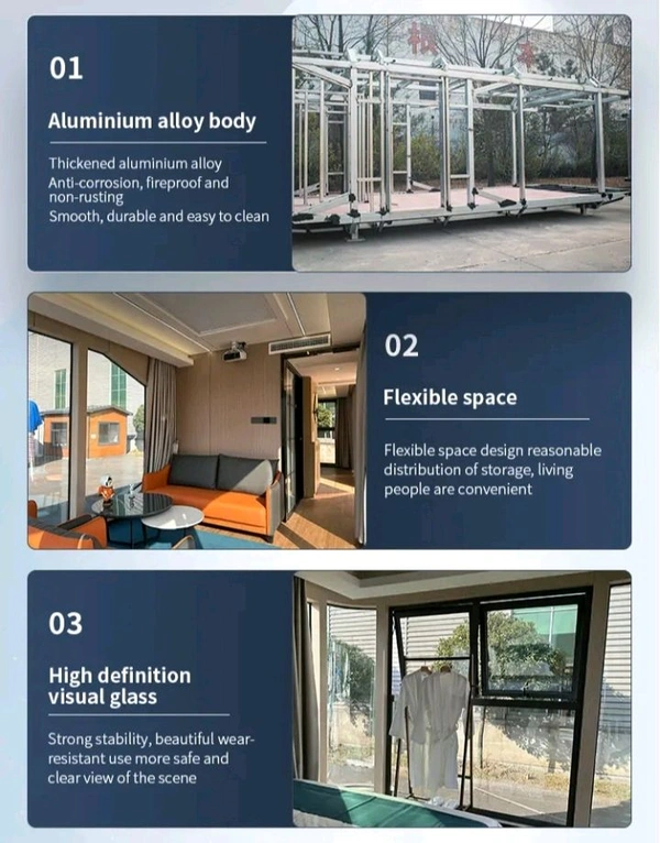 DEEPBLUE cabin tiny homes ready to ship/ friendly waterproof double wide prefabricated house/ portable house foldable container home vill - Sauvignon, 85*33*32