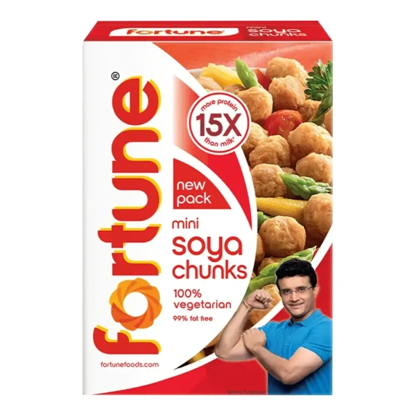 Fortune Mini Soya Chunks 200 gm, More Protein 15X Than Milk, 100% Vegetarian 99% Fat Free