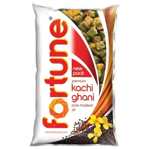 Fortune Premium Kachi Ghani Pure Mustard Oil 1 L (Pouch)