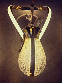 Crystal Pendant Wall Mounted Decorative Lamps With Bulb - Hot Toddy, White, Natural White