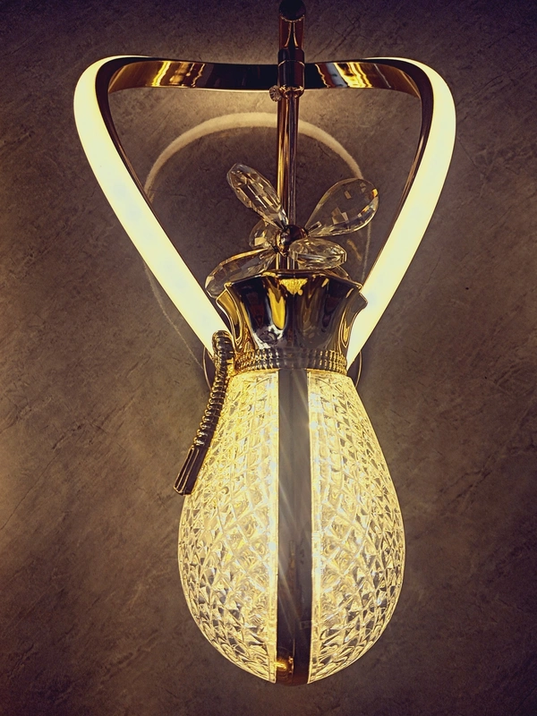 Crystal Pendant Wall Mounted Decorative Lamps With Bulb - Hot Toddy, White, Natural White