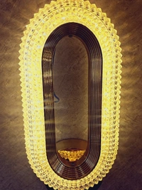 SriRamLight Service Crystal Lamp Night Wall Lamp (8 cm, Multicolor) - Luxor Gold