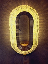 SriRamLight Service Crystal Lamp Night Wall Lamp (8 cm, Multicolor) - Luxor Gold