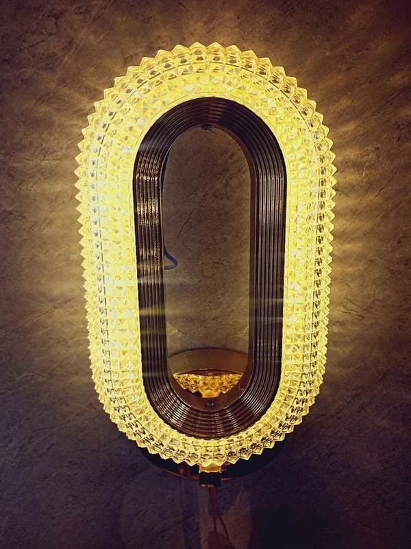 SriRamLight Service Crystal Lamp Night Wall Lamp (8 cm, Multicolor) - Luxor Gold