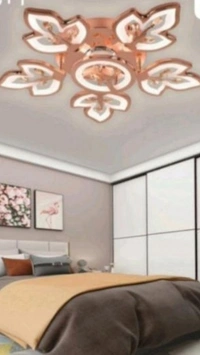 Modern Floral LED Ceiling Light | Rose Gold Flush Mount Chandelier in Jaipur - Sriramlighthouse.in - Rose Gold