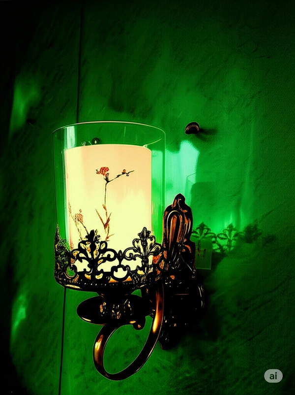 White Glass Mounted Wall Lamp With Bulb - Woodland