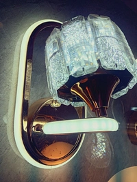 Golden Glass 3 Light Effects Wall Light - White, Gold