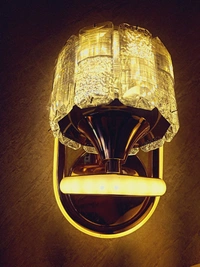 Golden Glass 3 Light Effects Wall Light - White, Gold