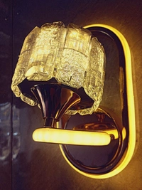 Golden Glass 3 Light Effects Wall Light - White, Gold