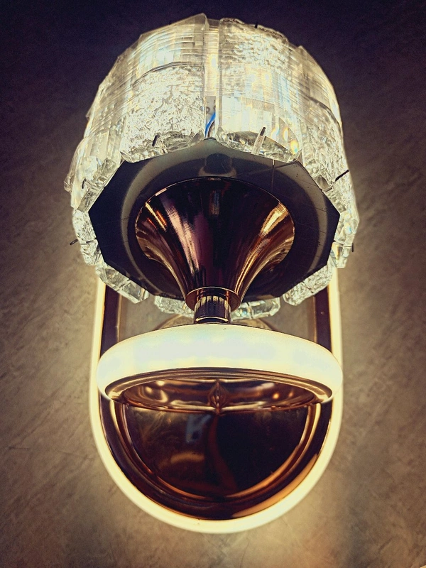 Golden Glass 3 Light Effects Wall Light - White, Gold