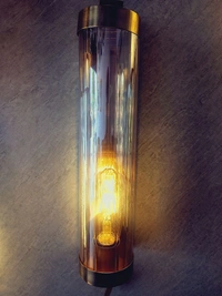 Gold Metal With Long Glass Tube Wall Light - Geebung