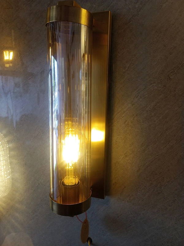Gold Metal With Long Glass Tube Wall Light - Geebung