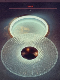 Golden Crystal Ring Light With Glass - Gold, White