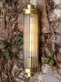 Gold Metal With Long Glass Tube Wall Light - Geebung